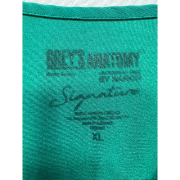 Greys Anatomy Signature Women's V-Neck Scrub Top Short Sleeve Sz XL Teal Stretch - Picture 3 of 9